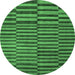 Round Machine Washable Abstract Emerald Green Modern Area Rugs, wshabs1540emgrn