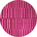 Round Machine Washable Abstract Pink Modern Rug, wshabs1540pnk