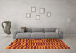 Machine Washable Abstract Orange Modern Area Rugs in a Living Room, wshabs1540org