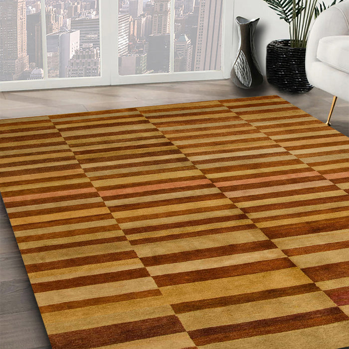 Abstract Red Modern Rug in Family Room, abs1540