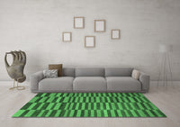 Machine Washable Abstract Emerald Green Modern Rug, wshabs1540emgrn