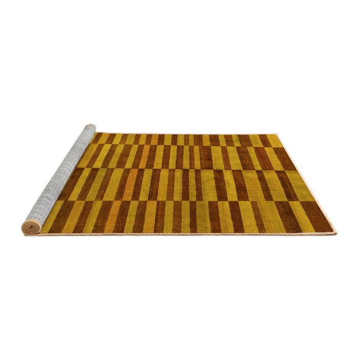 Sideview of Machine Washable Abstract Yellow Modern Rug, wshabs1540yw