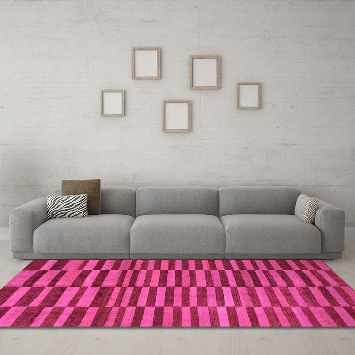 Machine Washable Abstract Pink Modern Rug in a Living Room, wshabs1540pnk