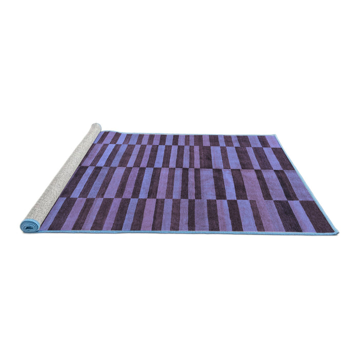 Sideview of Machine Washable Abstract Blue Modern Rug, wshabs1540blu