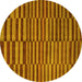 Round Machine Washable Abstract Yellow Modern Rug, wshabs1540yw