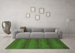 Machine Washable Abstract Green Modern Area Rugs in a Living Room,, wshabs1541grn