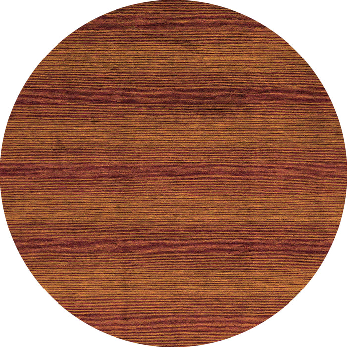Round Machine Washable Abstract Orange Modern Area Rugs, wshabs1541org