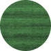 Round Abstract Emerald Green Modern Rug, abs1541emgrn