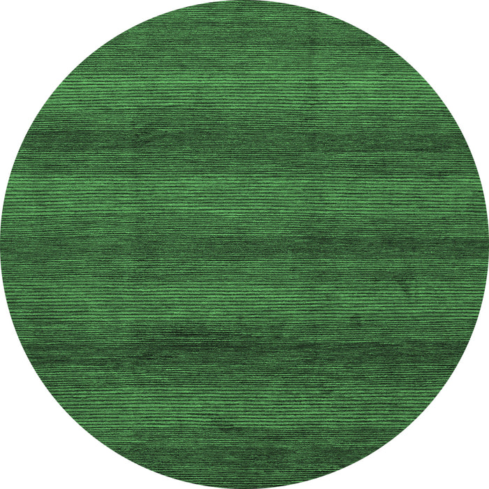Round Machine Washable Abstract Emerald Green Modern Area Rugs, wshabs1541emgrn