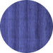 Round Abstract Blue Modern Rug, abs1541blu