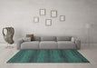 Machine Washable Abstract Turquoise Modern Area Rugs in a Living Room,, wshabs1541turq