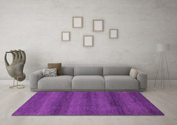 Machine Washable Abstract Purple Modern Area Rugs in a Living Room, wshabs1541pur
