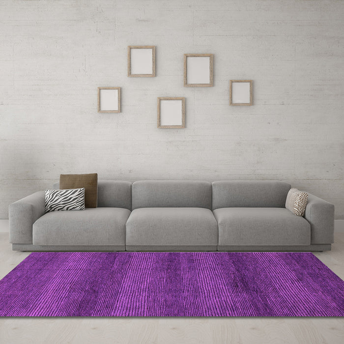 Machine Washable Abstract Purple Modern Area Rugs in a Living Room, wshabs1541pur