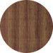 Round Abstract Brown Modern Rug, abs1541brn