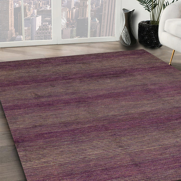 Machine Washable Abstract Mauve Taupe Purple Rug in a Family Room, wshabs1541