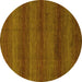 Round Abstract Yellow Modern Rug, abs1541yw