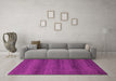 Machine Washable Abstract Pink Modern Rug in a Living Room, wshabs1541pnk