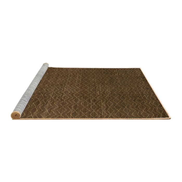 Sideview of Machine Washable Abstract Saddle Brown Rug, wshabs1542