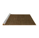 Sideview of Machine Washable Abstract Saddle Brown Rug, wshabs1542