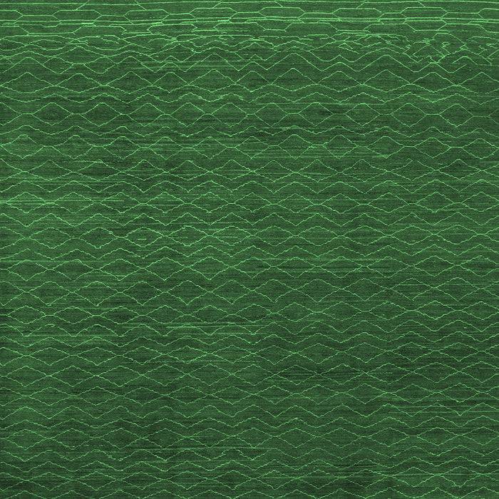 Square Machine Washable Abstract Emerald Green Modern Area Rugs, wshabs1542emgrn