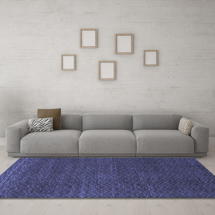Machine Washable Abstract Blue Modern Rug in a Living Room, wshabs1542blu