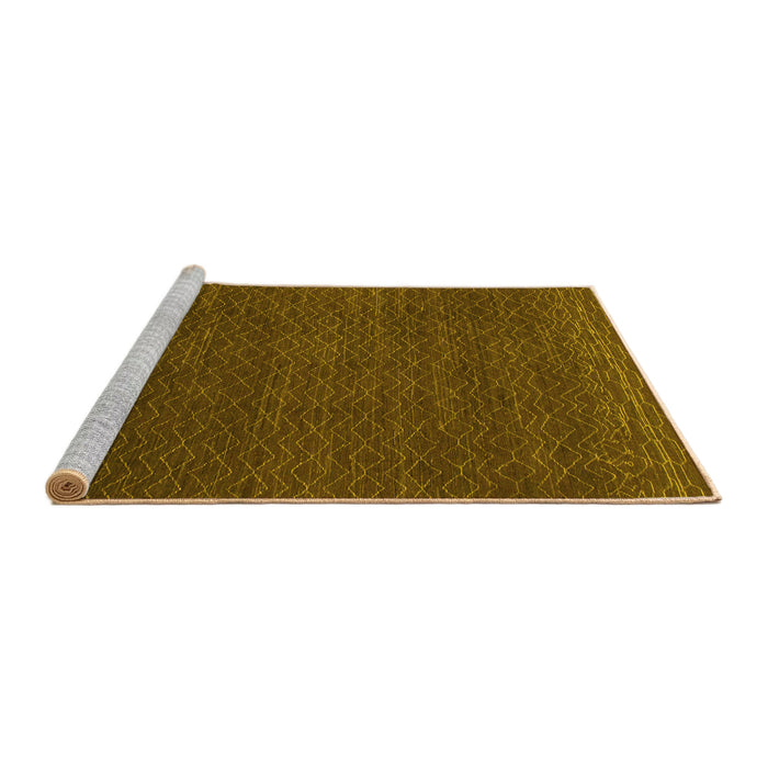 Sideview of Machine Washable Abstract Yellow Modern Rug, wshabs1542yw