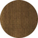 Round Abstract Brown Modern Rug, abs1542brn