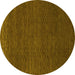 Round Machine Washable Abstract Yellow Modern Rug, wshabs1542yw