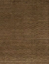 Machine Washable Abstract Saddle Brown Rug, wshabs1542