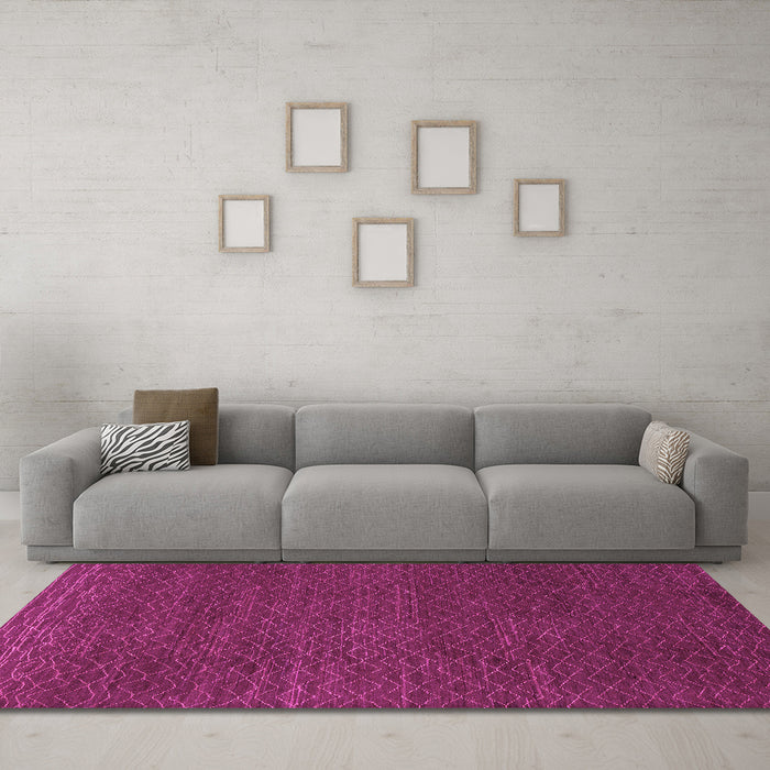 Machine Washable Abstract Pink Modern Rug in a Living Room, wshabs1542pnk