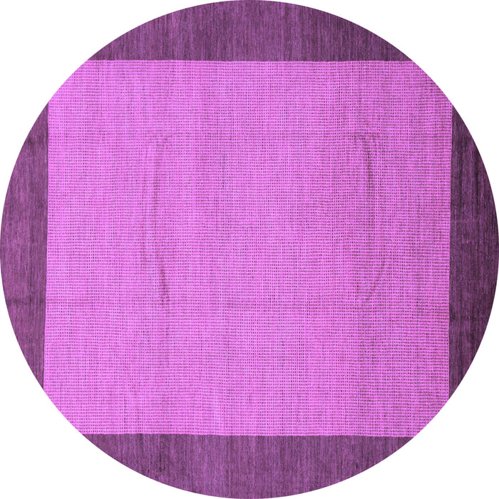Round Machine Washable Abstract Purple Modern Area Rugs, wshabs1543pur