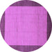 Round Machine Washable Abstract Purple Modern Area Rugs, wshabs1543pur