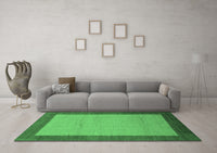 Machine Washable Abstract Emerald Green Modern Rug, wshabs1543emgrn