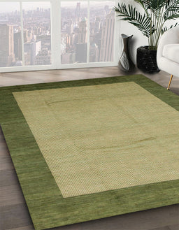 Abstract Metallic Gold Modern Rug in Family Room, abs1543