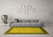 Machine Washable Abstract Yellow Modern Rug in a Living Room, wshabs1543yw