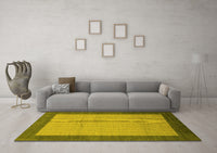 Machine Washable Abstract Yellow Modern Rug, wshabs1543yw