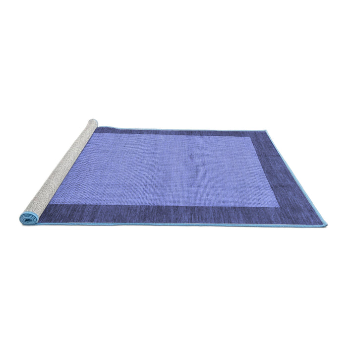Sideview of Machine Washable Abstract Blue Modern Rug, wshabs1543blu