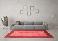 Machine Washable Abstract Red Modern Rug, wshabs1543red