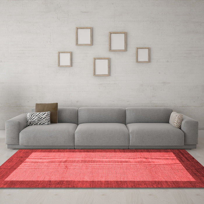 Modern Red Washable Rugs