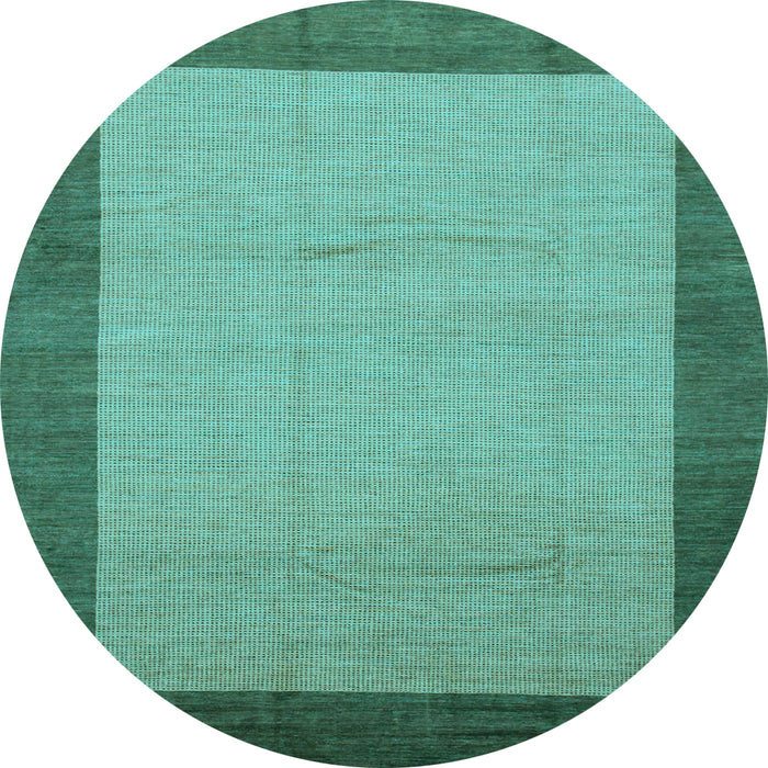 Round Abstract Light Blue Modern Rug, abs1543lblu