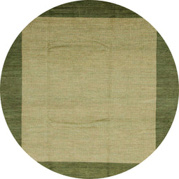 Round Machine Washable Abstract Metallic Gold Rug, wshabs1543