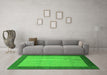 Machine Washable Abstract Green Modern Area Rugs in a Living Room,, wshabs1543grn