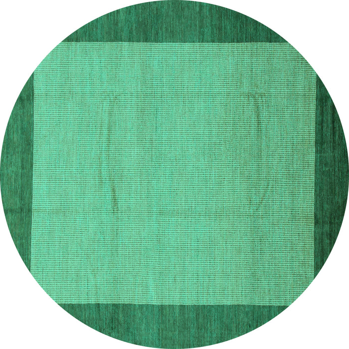 Round Abstract Turquoise Modern Rug, abs1543turq