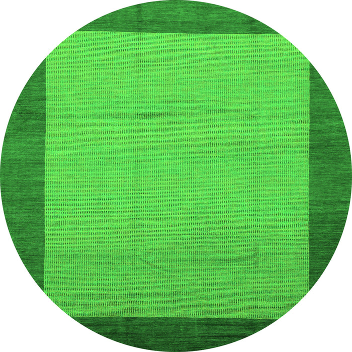 Round Abstract Green Modern Rug, abs1543grn