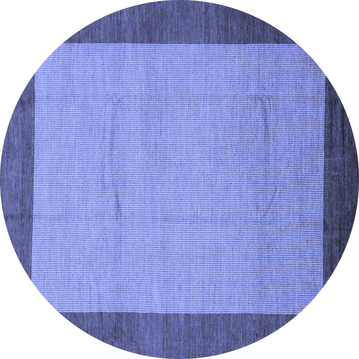Round Machine Washable Abstract Blue Modern Rug, wshabs1543blu