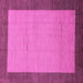 Square Machine Washable Abstract Pink Modern Rug, wshabs1543pnk