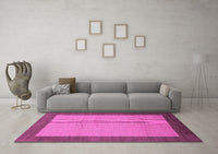 Machine Washable Abstract Pink Modern Rug, wshabs1543pnk