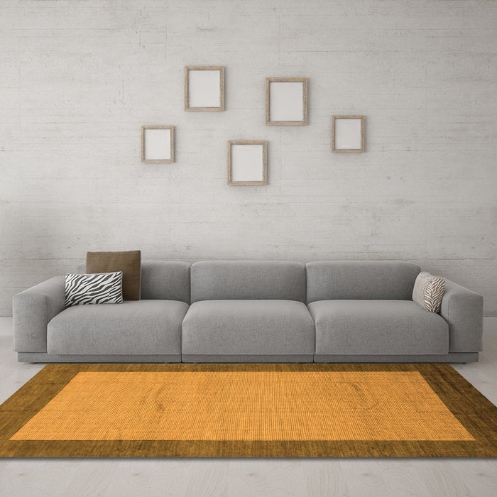 Machine Washable Abstract Orange Modern Area Rugs in a Living Room, wshabs1543org