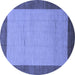 Round Abstract Blue Modern Rug, abs1543blu