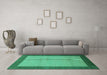 Machine Washable Abstract Turquoise Modern Area Rugs in a Living Room,, wshabs1543turq